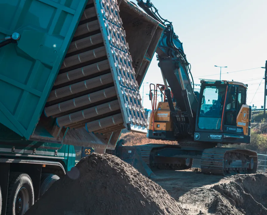 Excavator at a construction site